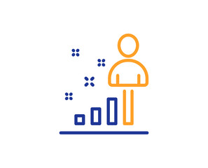 Stats line icon. Business management sign. Best employee symbol. Colorful outline concept. Blue and orange thin line color icon. Stats Vector