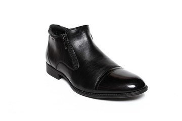 Office leathers man shoes isolated on white