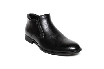 Office leathers man shoes isolated on white