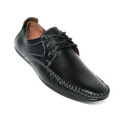 Office leathers man shoes isolated on white