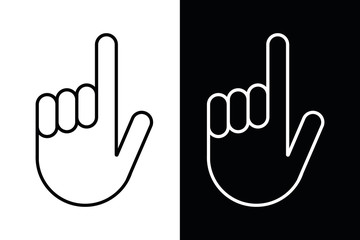 Hand icon on white background. Vector illustration.