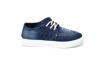 Women's shoes leather isolated on white background