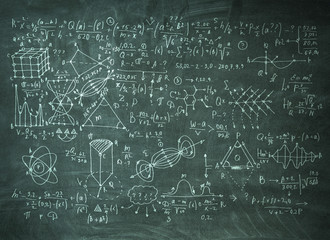 Chalkboard with formulas