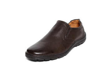 Office leathers man shoes isolated on white