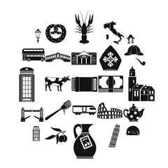 Vatican icons set. Simple set of 25 vatican vector icons for web isolated on white background