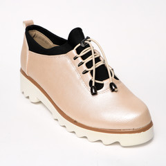 Women's shoes leather isolated on white background