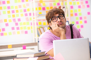 Student preparing for exams with many conflicting priorities 