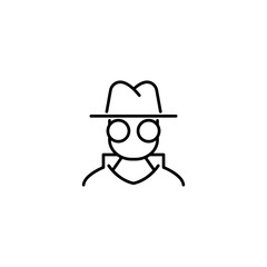 anonimus private person symbol line black icon on white background