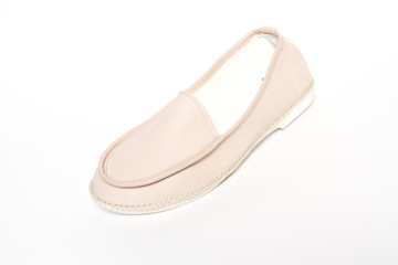 Women's shoes leather isolated on white background