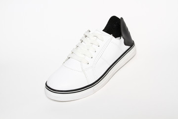 Women's shoes leather isolated on white background