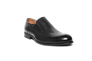 Office leathers man shoes isolated on white