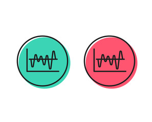 Investment chart line icon. Economic graph sign. Stock exchange symbol. Business finance. Positive and negative circle buttons concept. Good or bad symbols. Stock analysis Vector