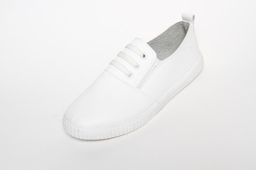 Women's shoes leather isolated on white background