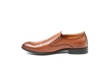 Office leathers man shoes isolated on white