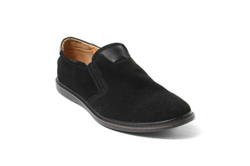 Office leathers man shoes isolated on white