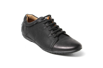 Office leathers man shoes isolated on white