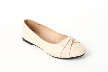 Women's shoes leather isolated on white background