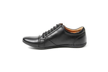 Office leathers man shoes isolated on white
