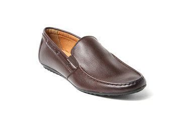 Office leathers man shoes isolated on white