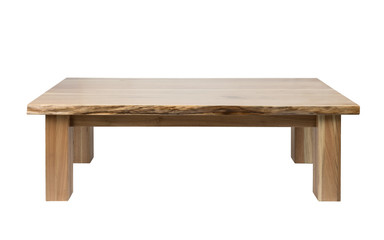 Wooden coffee table isolated on white background