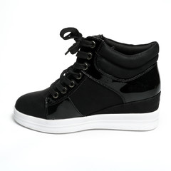 Women's shoes leather isolated on white background