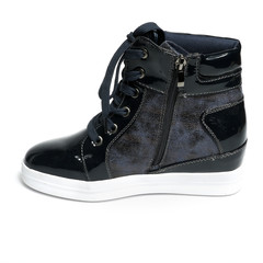 Women's shoes leather isolated on white background