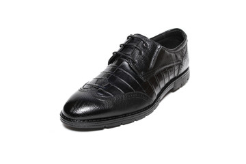 Office leathers man shoes isolated on white