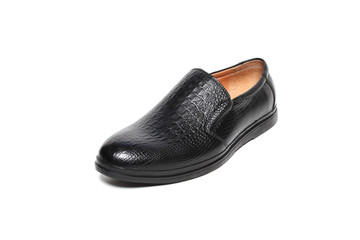 Office leathers man shoes isolated on white