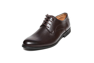 Office leathers man shoes isolated on white