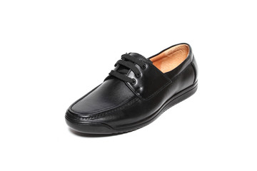 Office leathers man shoes isolated on white