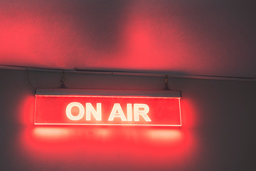 On air sign for radio station