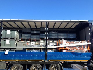 half loaded truck waiting for loading