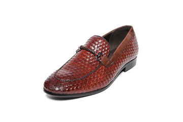 Office leathers man shoes isolated on white