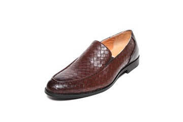 Office leathers man shoes isolated on white