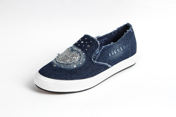 Women's shoes leather isolated on white background