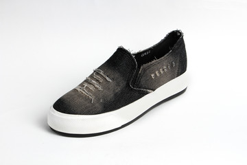 Women's shoes leather isolated on white background