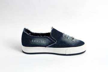 Women's shoes leather isolated on white background