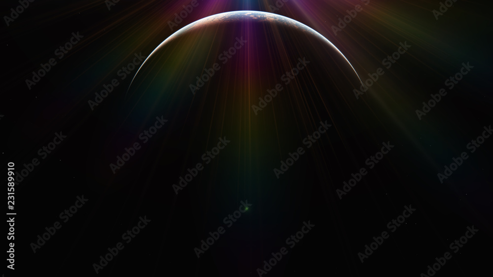 Canvas Prints sunrise from planet orbit