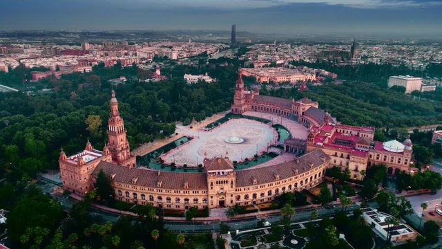 Aerial view of Spanish Square Seville