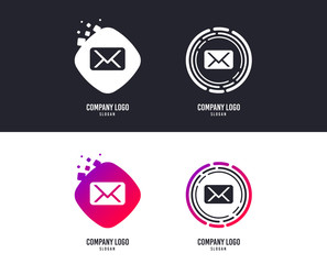 Logotype concept. Mail icon. Envelope symbol. Message sign. Mail navigation button. Logo design. Colorful buttons with icons. Vector
