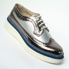 Women's shoes leather isolated on white background