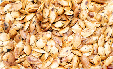 Roasted nutritious pumpkin seeds