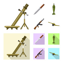 Vector illustration of weapon and gun logo. Collection of weapon and army vector icon for stock.