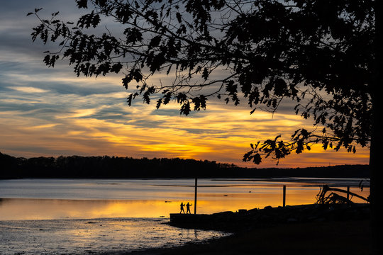 Tai Chi on the Maine Coast at Sunset