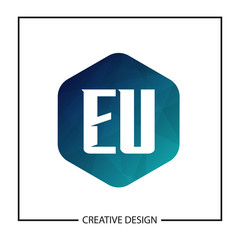 Initial Letter EU Logo Template Design Vector Illustration