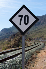 speed limitation sign for railway, signs to the train speed