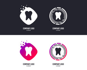 Logotype concept. Tooth sign icon. Dental care symbol. Logo design. Colorful buttons with icons. Vector