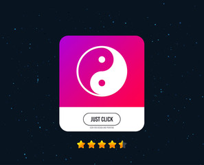 Ying yang sign icon. Harmony and balance symbol. Web or internet icon design. Rating stars. Just click button. Vector