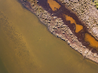 Aerial view of a creek