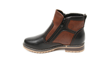 Men's leather fashion shoes isolated on white background